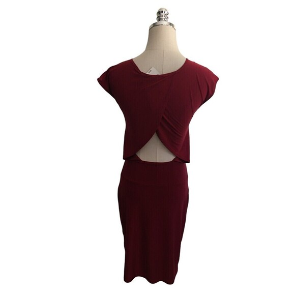Express Pencil Dress Women's Size XS Red Sleeveless Back Cutout - Picture 2 of 6